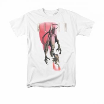 Alien Shirt Attacking White T-Shirt