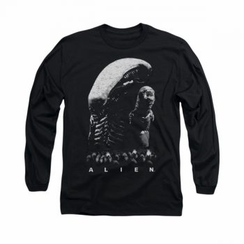 Alien Shirt Black And White Long Sleeve Black Tee T-Shirt