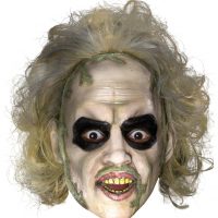 Beetlejuice 3/4 Vinyl Mask w/ Hair Costume