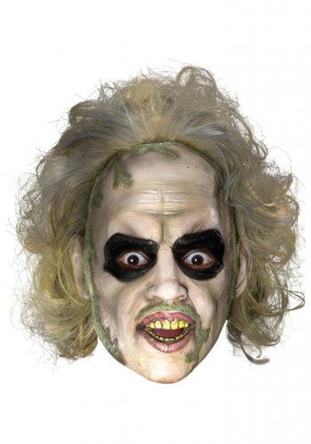 Beetlejuice 3/4 Vinyl Mask w/ Hair Costume