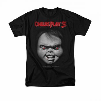 Child's Play 3 Shirt Face Poster Adult Black Tee T-Shirt