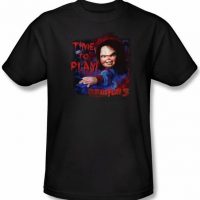 Child's Play 3 T-shirt Movie Time To Play Adult Black Tee Shirt