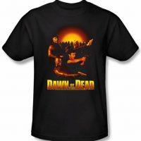 Dawn Of The Dead T-shirt Movie Dawn Collage Adult Black Tee Shirt