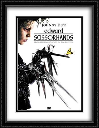 Edward Scissorhands 28x36 Double Matted Large Black Ornate Framed Movie Poster Art Print