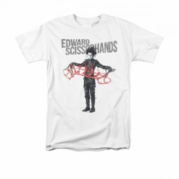 Edward Scissorhands Shirt Show & Tell Adult White Tee T-Shirt