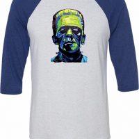 Frankenstein Face Mens Raglan Shirt