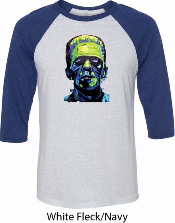 Frankenstein Face Mens Raglan Shirt