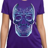 Halloween Glass Skull Ladies Moisture Wicking Shirt