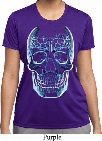 Halloween Glass Skull Ladies Moisture Wicking Shirt