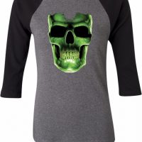 Halloween Glow Bones Ladies Raglan Shirt