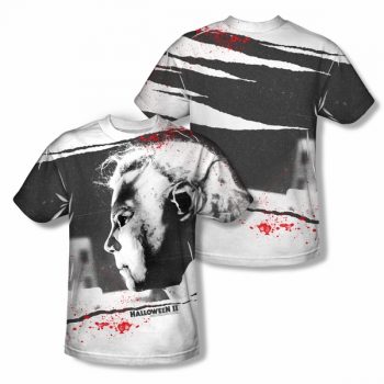 Halloween II Myers Mask Sublimation Shirt Front/Back Print