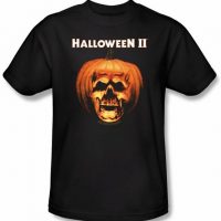 Halloween II T-shirt Movie Skull Pumpkin Shell Adult Black Tee Shirt