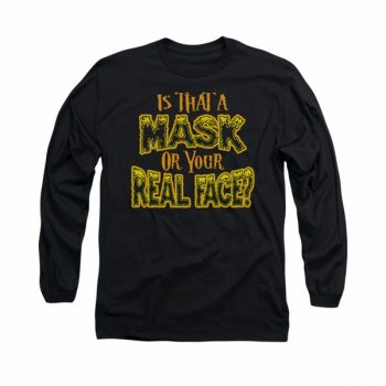 Halloween Shirt Mask Long Sleeve Black Tee T-Shirt