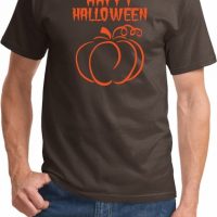 Happy Halloween with Pumpkin Sketch T-shirt