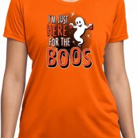 Ladies Halloween Tee I'm Here for the Boos Dry Wicking T-shirt