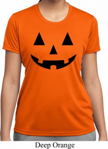 Ladies Shirt Black Jack O Lantern Moisture Wicking Tee T-Shirt