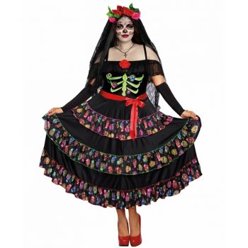 Lady of the Dead Adult Womens Plus Size Costume