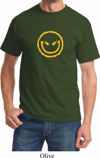 Mens Halloween Shirt Evil Smiley Face Tee T-Shirt