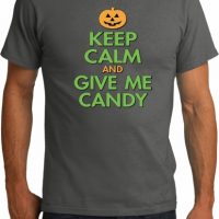 Mens Halloween Shirt Keep Calm and Give Me Candy Organic Tee T-Shirt