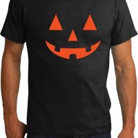 Mens Halloween Shirt Orange Jack O Lantern Organic Tee T-Shirt