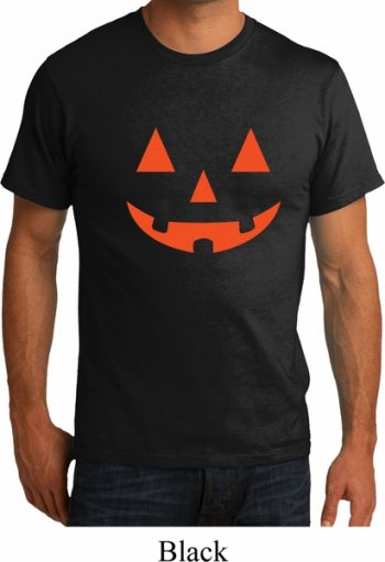 Mens Halloween Shirt Orange Jack O Lantern Organic Tee T-Shirt