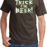 Mens Halloween Shirt Trick Or Beer Tee T-Shirt