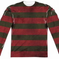 Nightmare On Elm Street Long Sleeve Freddy Sweater Sublimation Shirt Front/Back Print