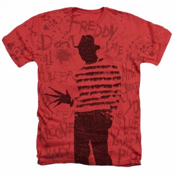 Nightmare On Elm Street Shirt Freddy Silhouette Heather Red T-Shirt