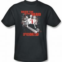 Shaun Of The Dead T-shirt Movie Bash Em Adult Charcoal Tee Shirt