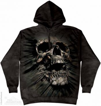 Skull Tearing Through Hoodie Tie Dye Adult Hooded Sweat Shirt Hoody