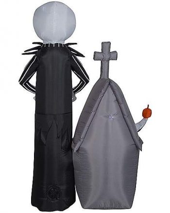 5 Ft Light Up Jack Skellington and Zero Inflatable