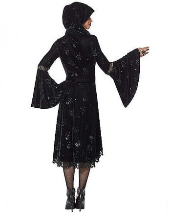 Celestial Coven Hooded Velvet Dress