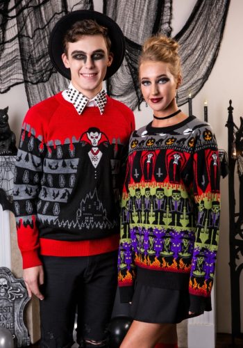 Dracula Vampire Ugly Halloween Adult Sweater