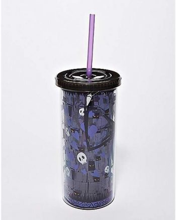 Jack Skellington Skull and Heart Cup with Straw 20 oz. - The Nightmare Before Christmas