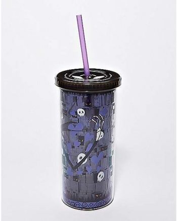 Jack Skellington Skull and Heart Cup with Straw 20 oz. - The Nightmare Before Christmas