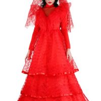 Red Plus Size Gothic Wedding Dress Costume