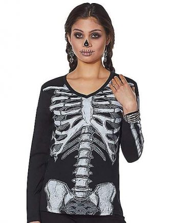 Sparkle Long Sleeve Skeleton T Shirt