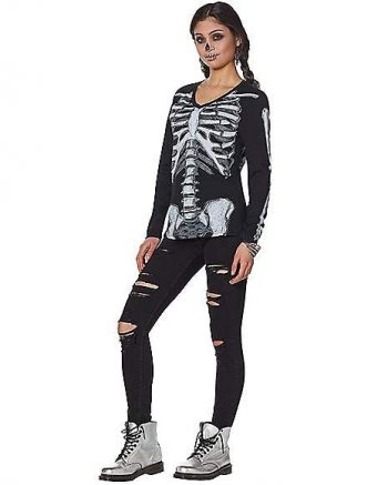 Sparkle Long Sleeve Skeleton T Shirt