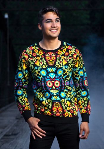 Sugar Skull Ugly Halloween Sweater for Adults