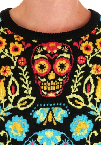 Sugar Skull Ugly Halloween Sweater for Adults