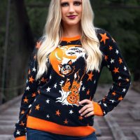 Vintage Halloween Cat Ugly Halloween Sweater