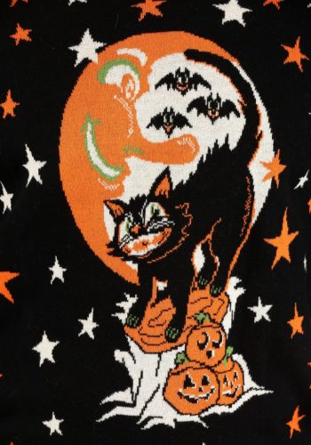 Vintage Halloween Cat Ugly Halloween Sweater