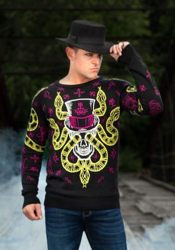 Voodoo Skull Ugly Halloween Sweater for Adults