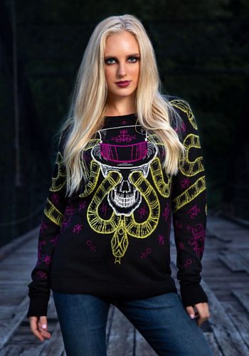 Voodoo Skull Ugly Halloween Sweater for Adults