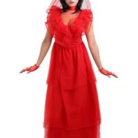 Women's Red Gothic Wedding Dress Costume