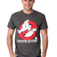 Ghostbusters Men's Distressed Logo Charcoal T-Shirt