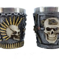 Steampunk Skull Shot Glasses, Set of 2