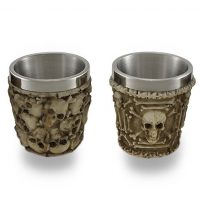 Things2Die4 Set of 4 Human Skull Themed Shot Glasses, Brown, One Size
