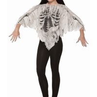 Tattered Skeleton Poncho Women's Costume