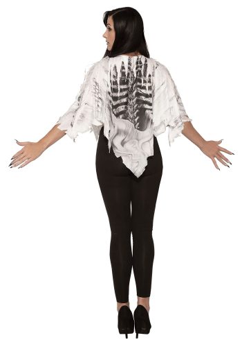 Tattered Skeleton Poncho Women's Costume